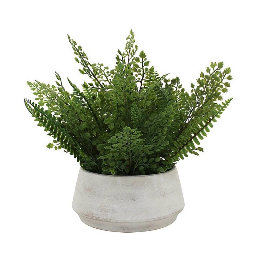 Everyday Decor | Mixed Artificial Ferns in Low Ceramic Pot Table Decor
